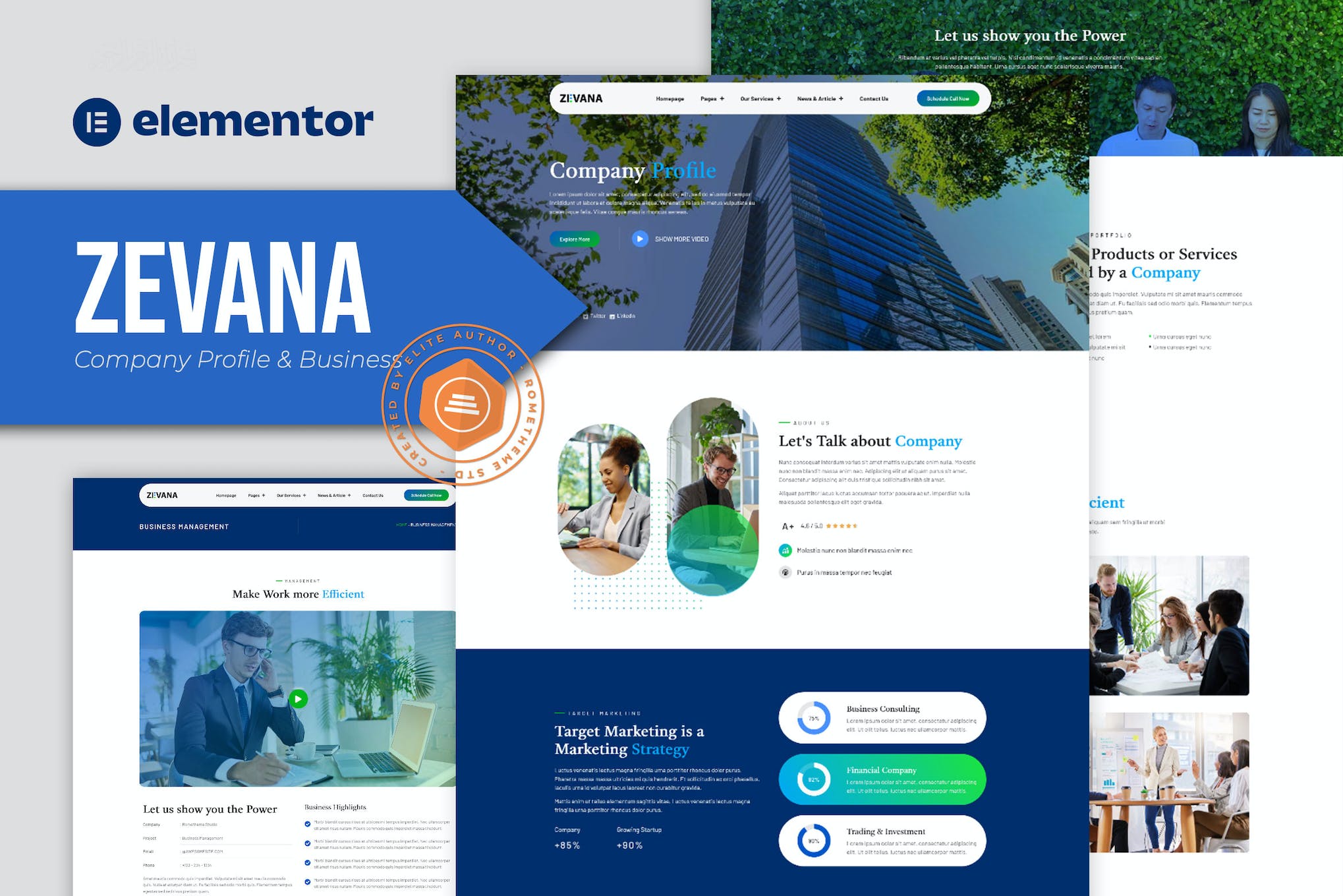 Zevana – Company Profile & Business Elementor Template Kit