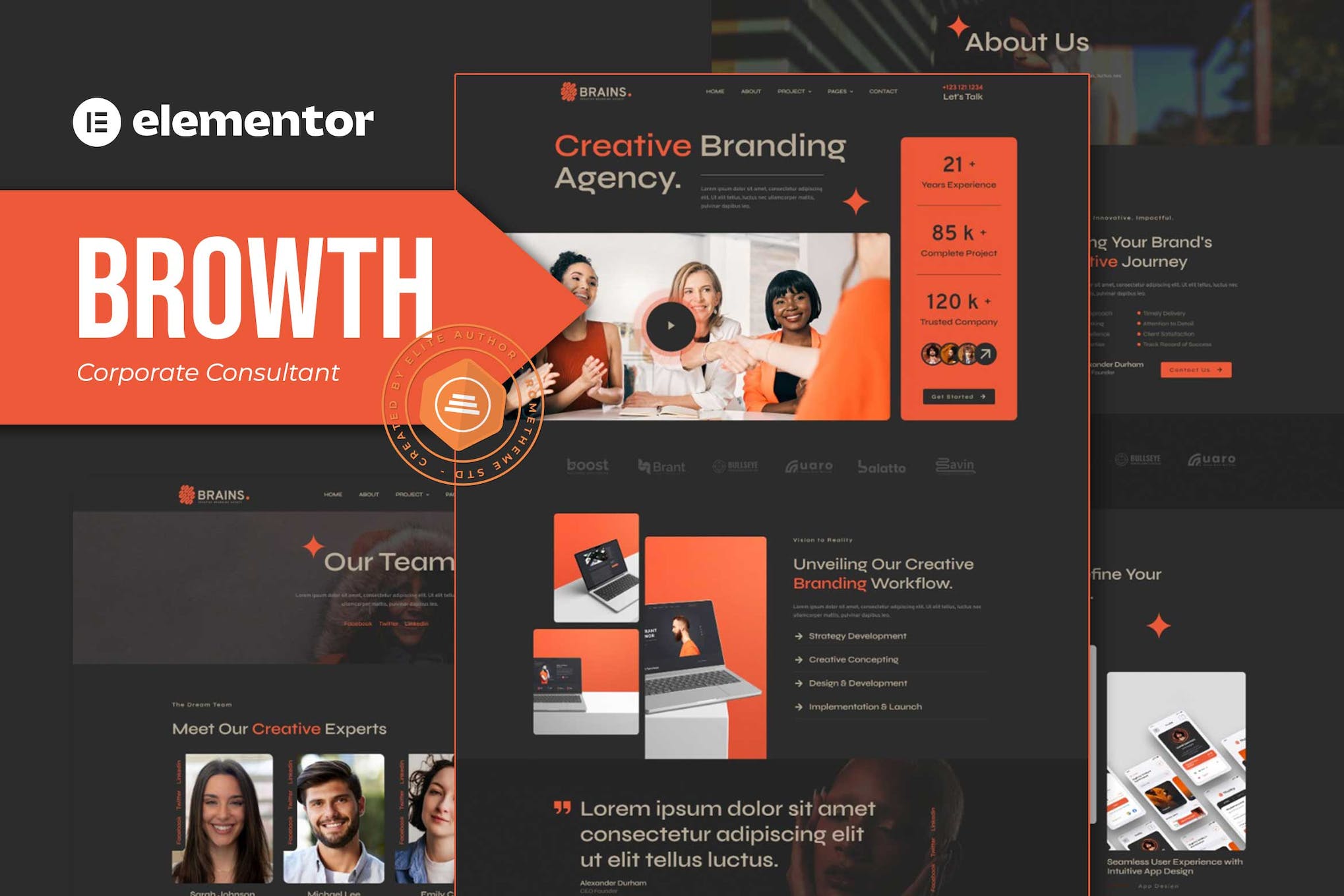 Brains – Creative Branding Agency Elementor Template Kit