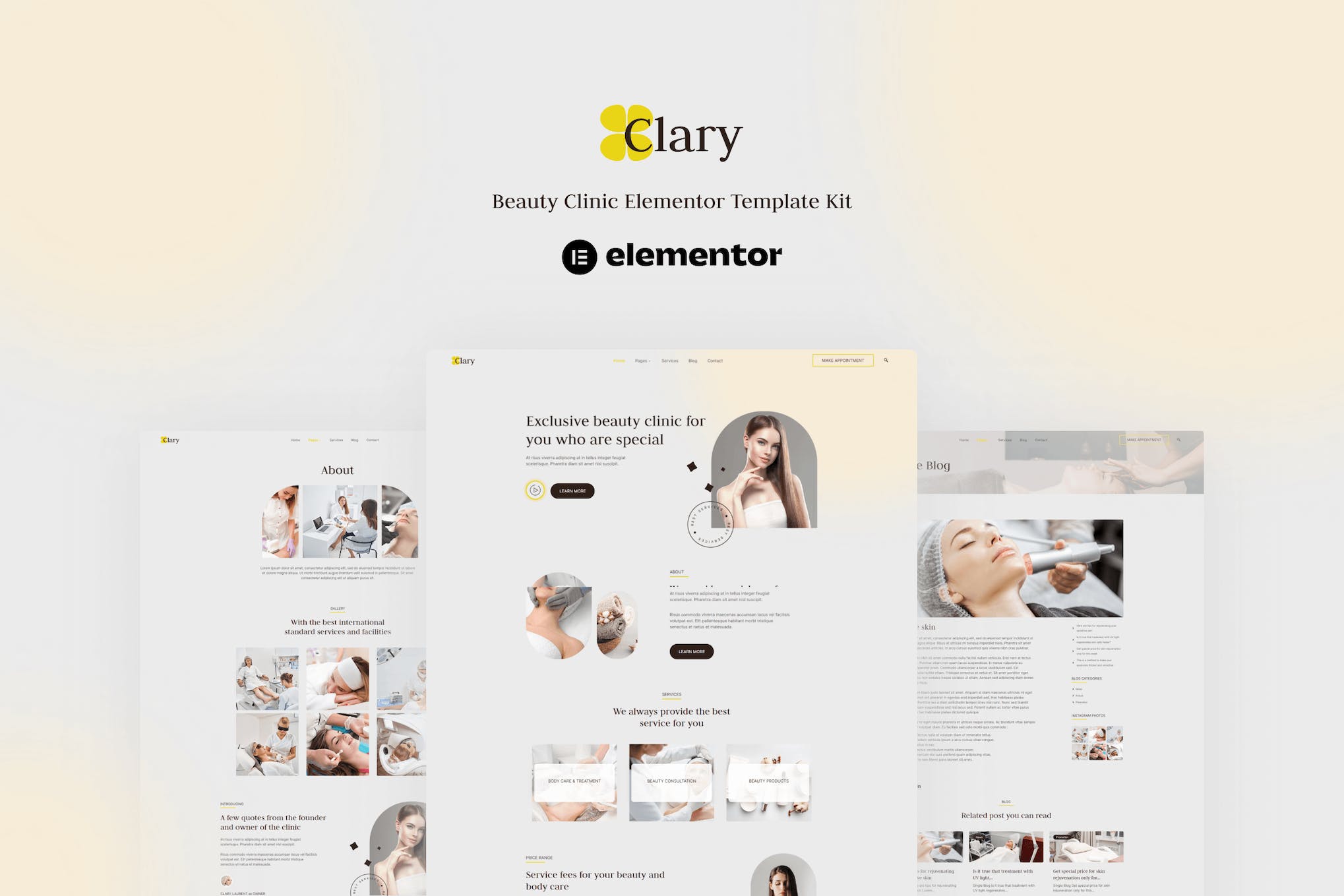 Clary – Beauty Clinic Elementor Template Kit