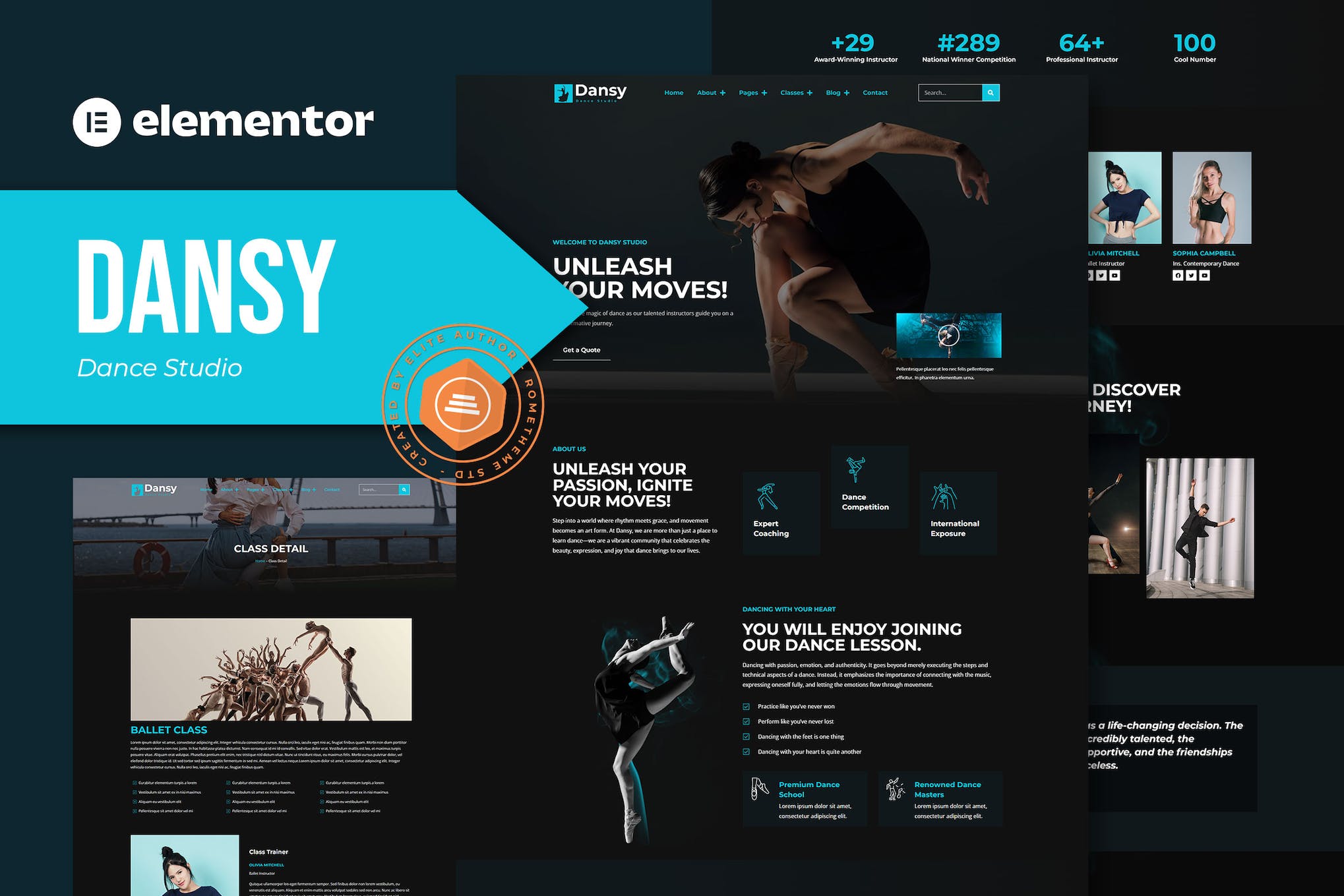 Dansy – Dance Studio Elementor Pro Template Kit