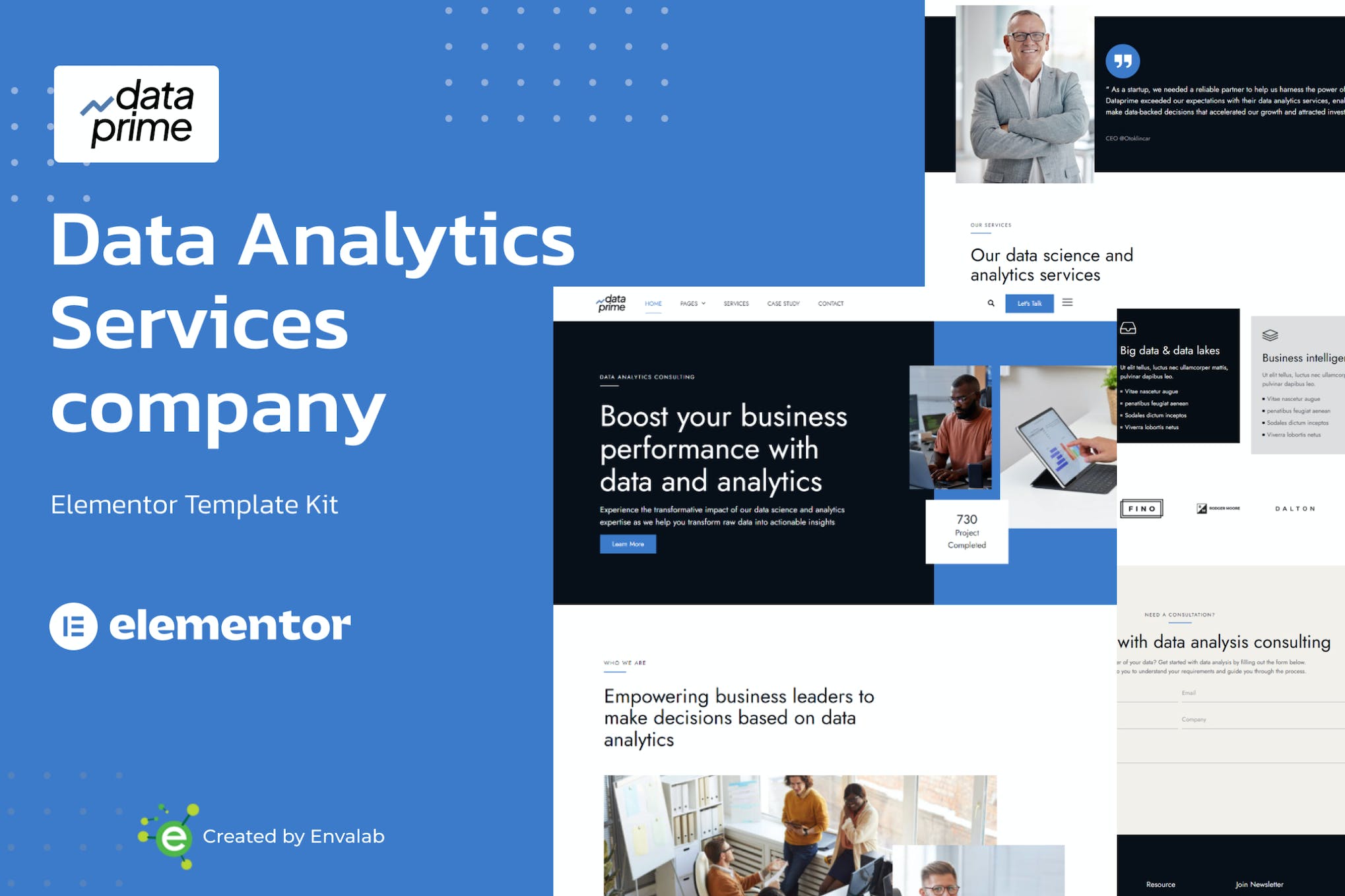 Dataprime – Data Analytics Services Elementor Template Kit