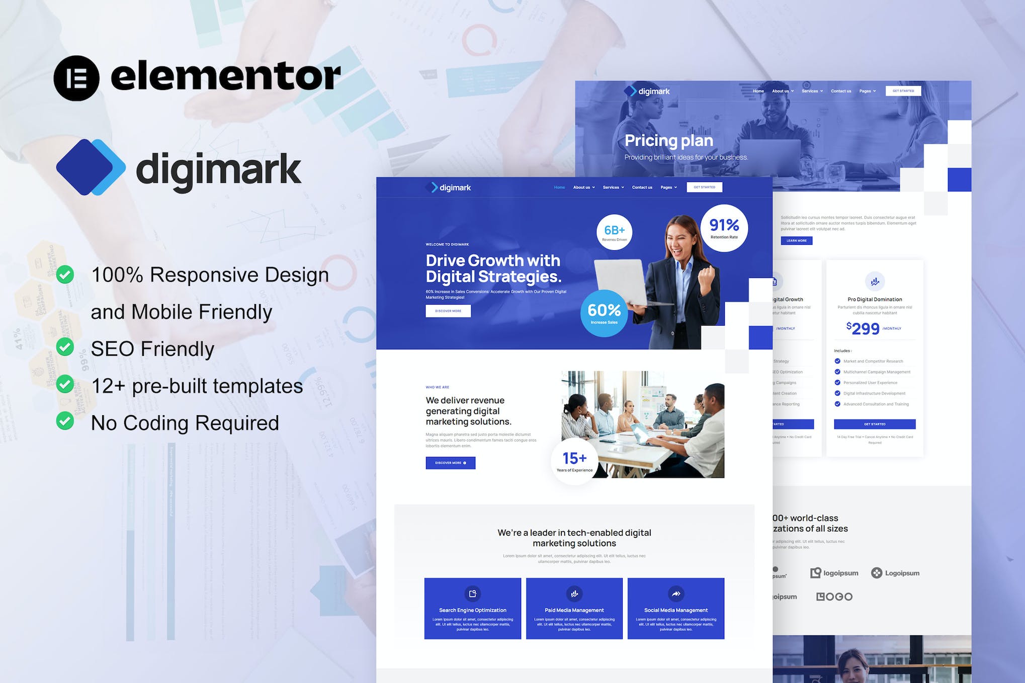 Digimark – Digital Marketing Agency Elementor Pro Template Kit