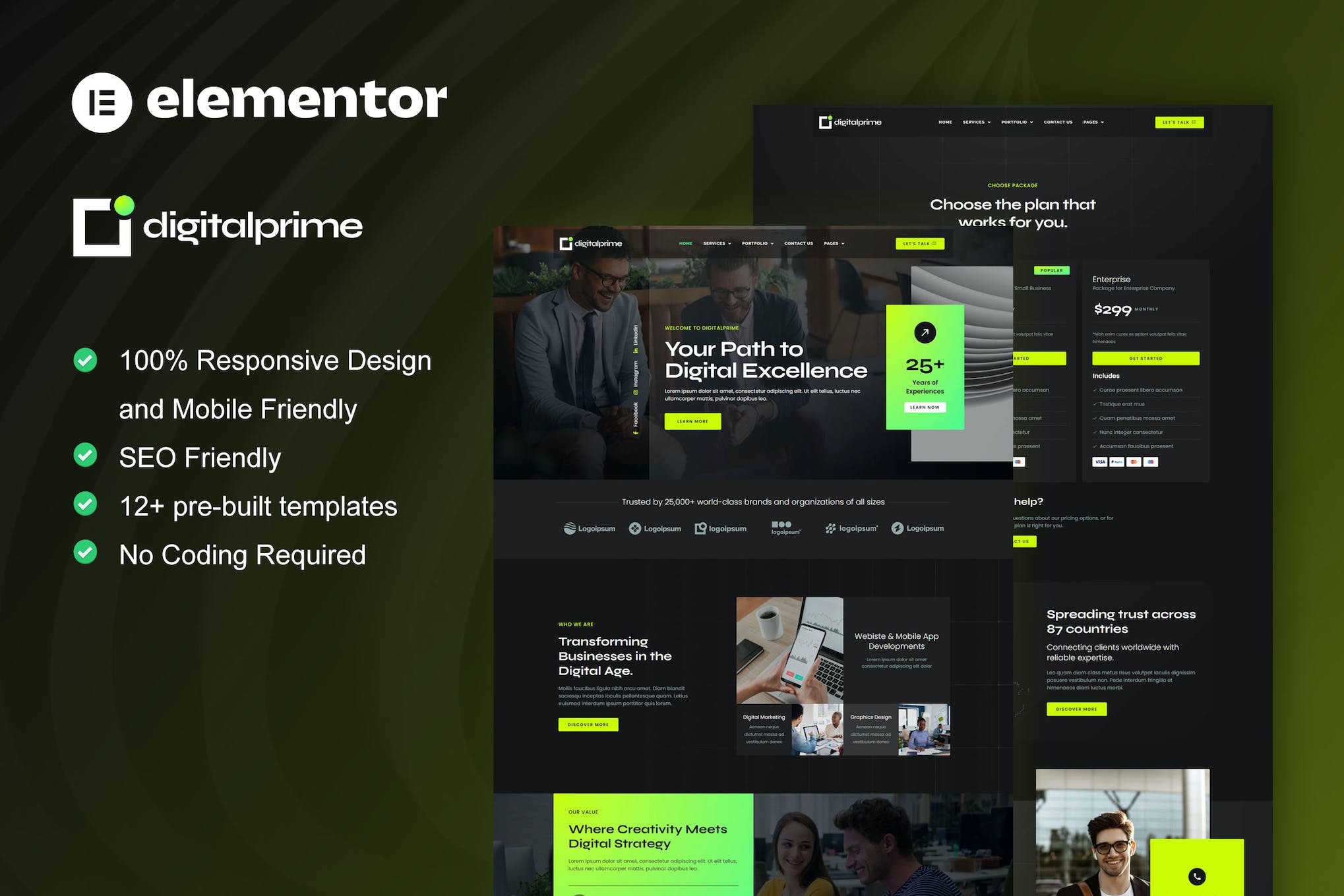 DigitalPrime – Digital Agency Elementor Template Kit