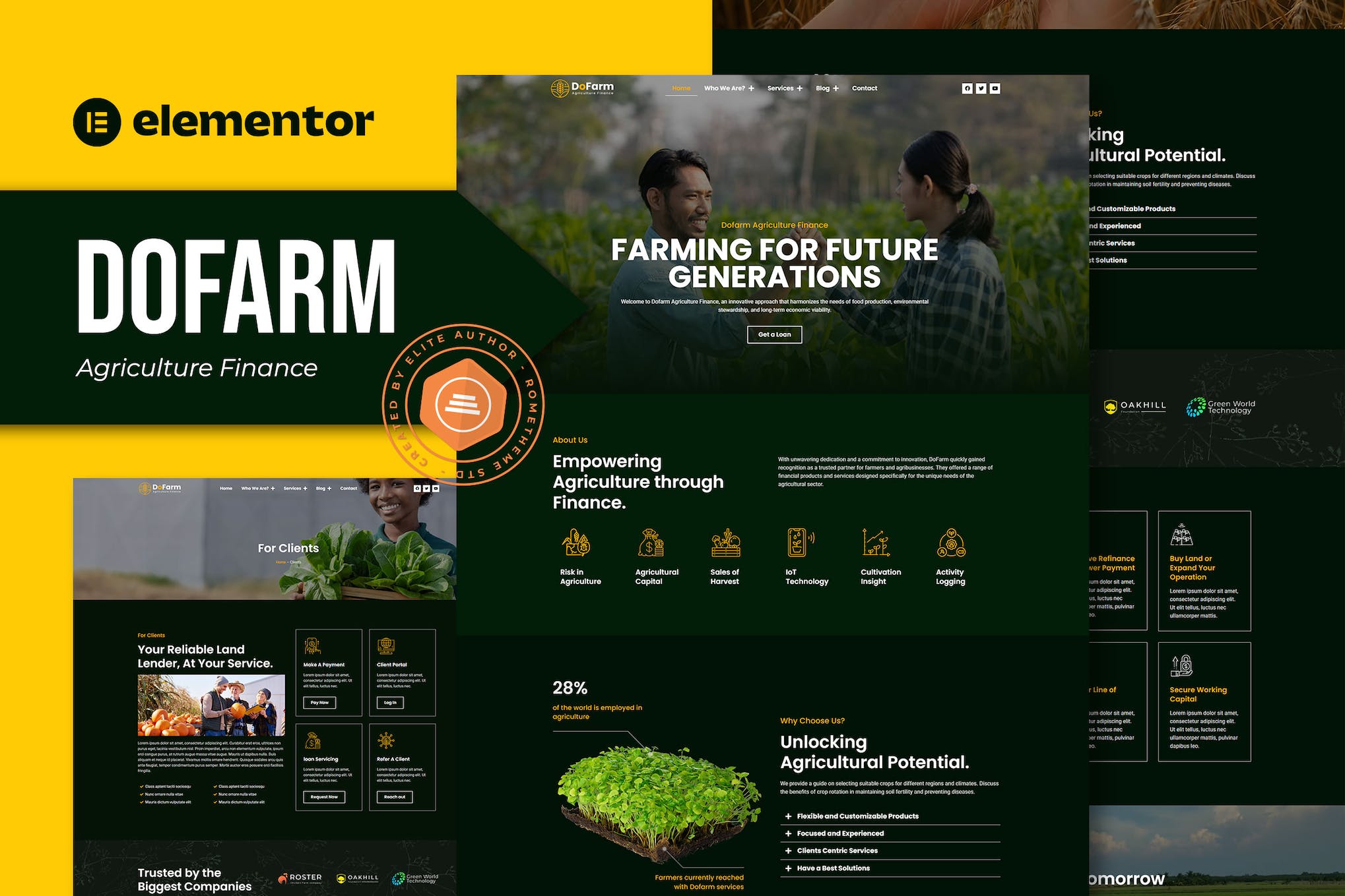 Dofarm – Agriculture Finance Elementor Pro Template Kit