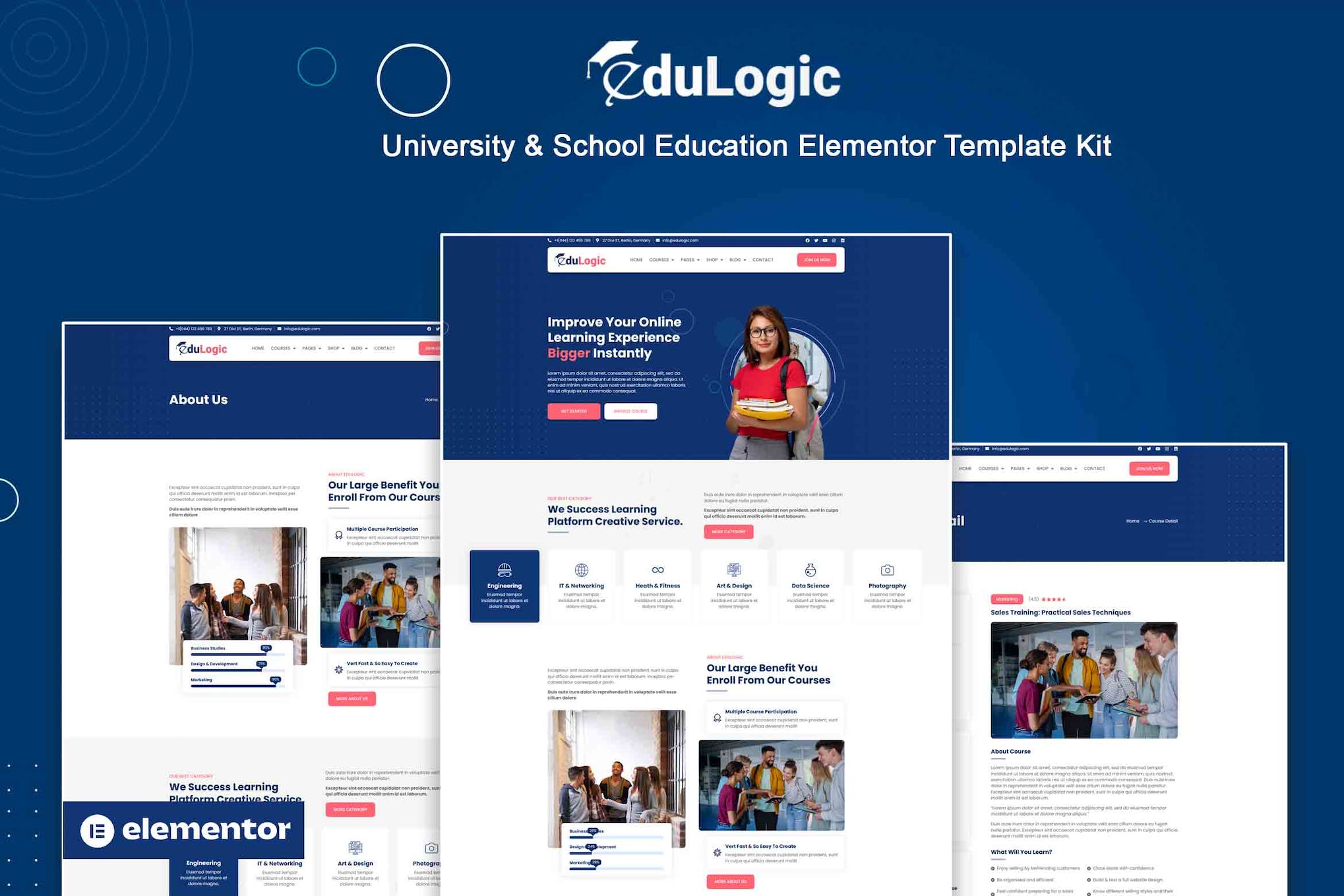 Edulogic – University & School Education Elementor Template Kit