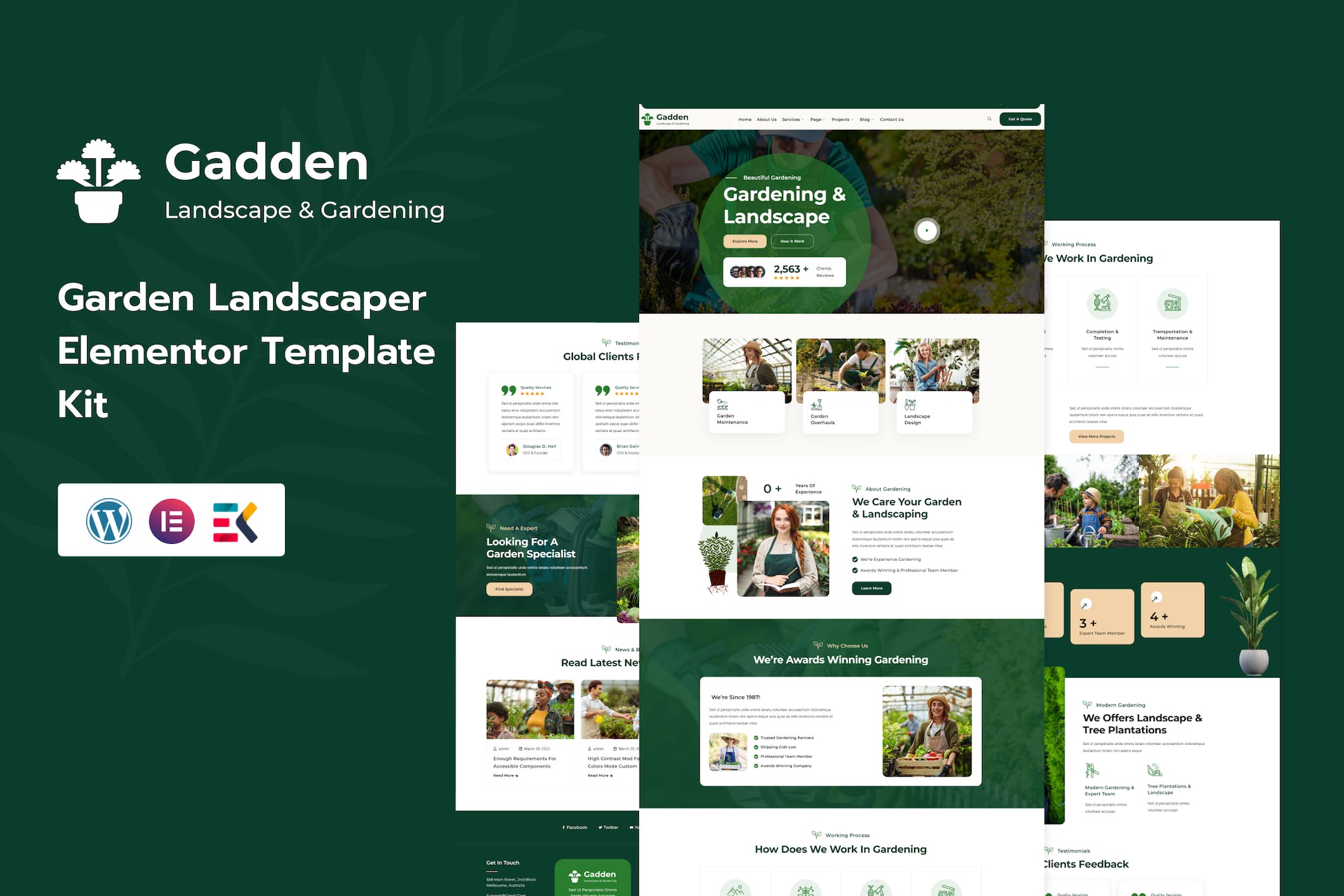 Gadden – Garden & Landscaping Elementor Template Kit