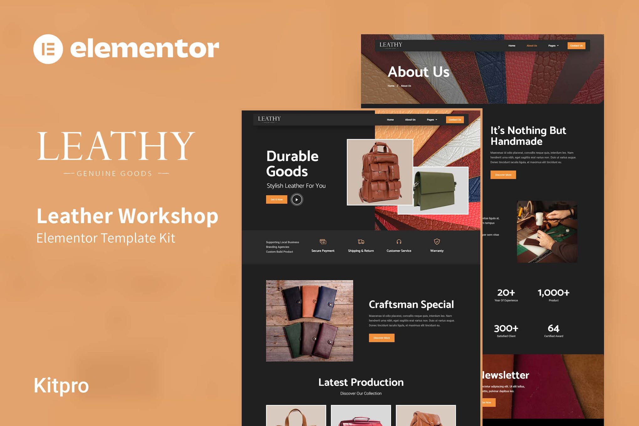 Leathy – Leather Workshop Elementor Template Kit