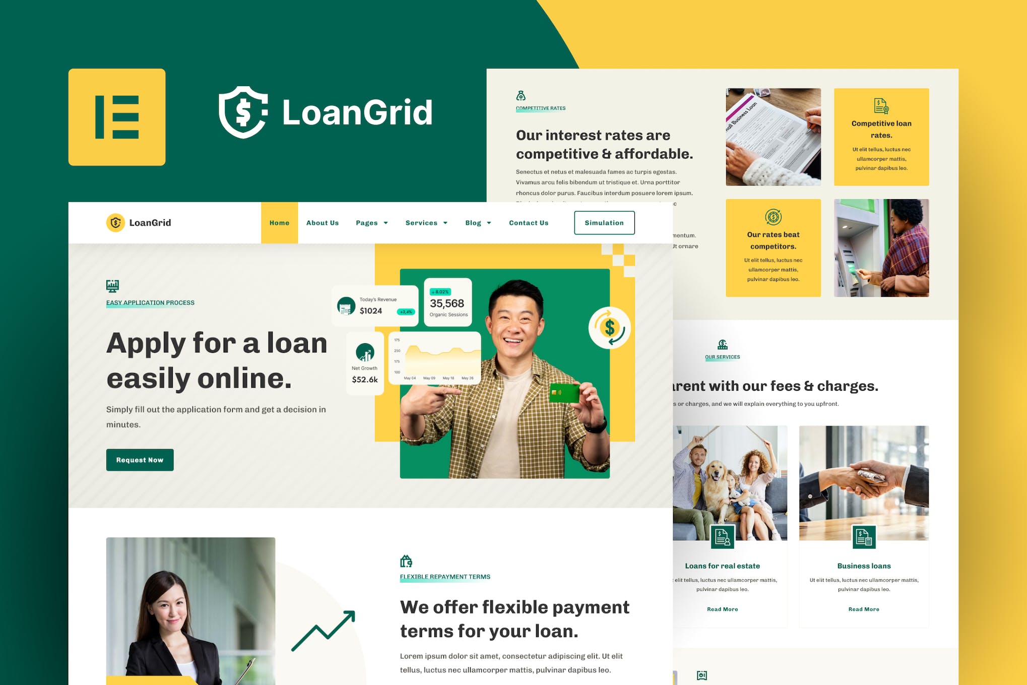 LoanGrid – Loans & Financing Elementor Pro Template Kit