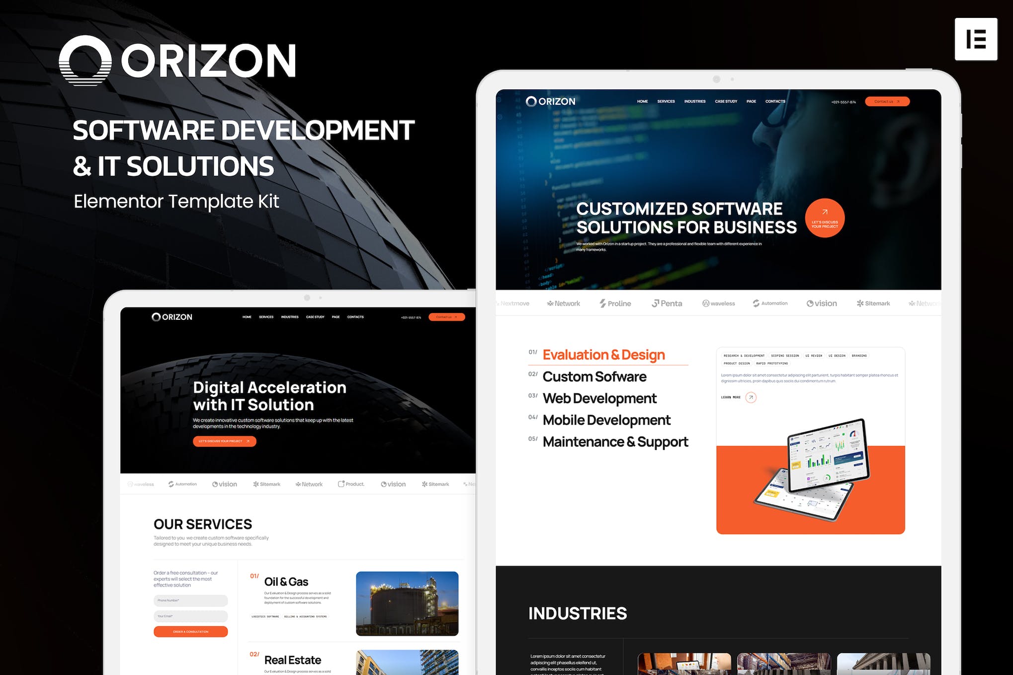 Orizon – Software Development & IT Solutions Elementor Template Kit