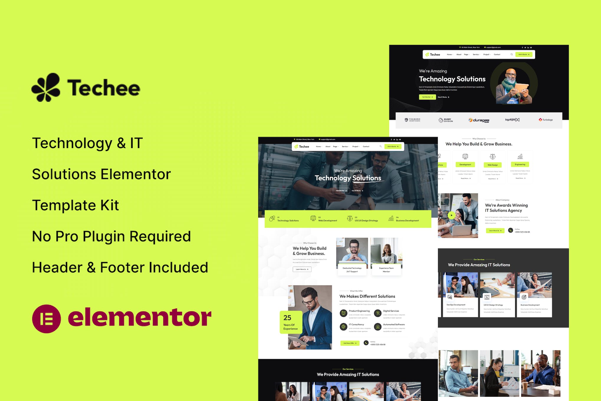 Techee – Technology & IT Solutions Elementor Template Kit