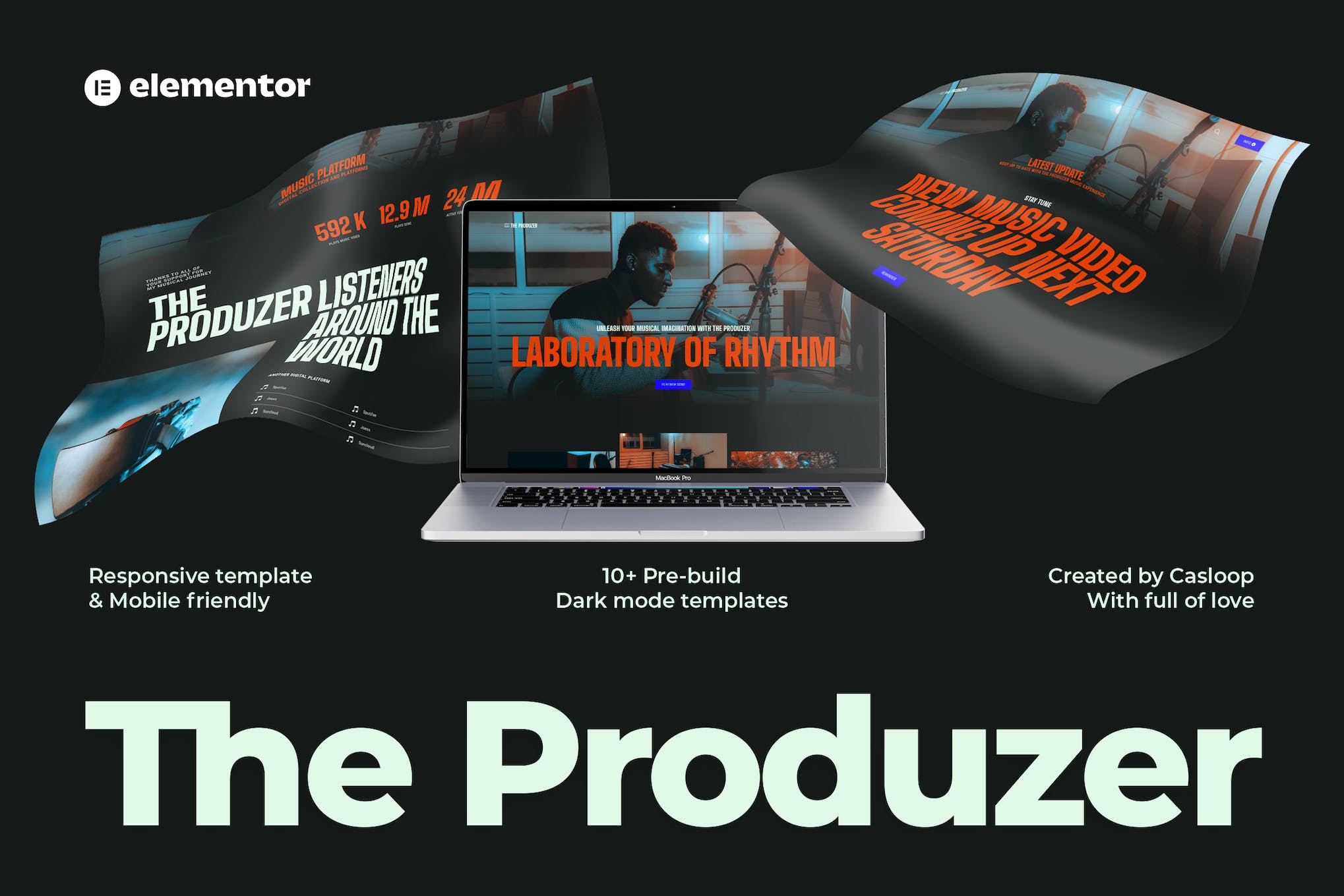 The Produzer – Music & Band Elementor Template Kit