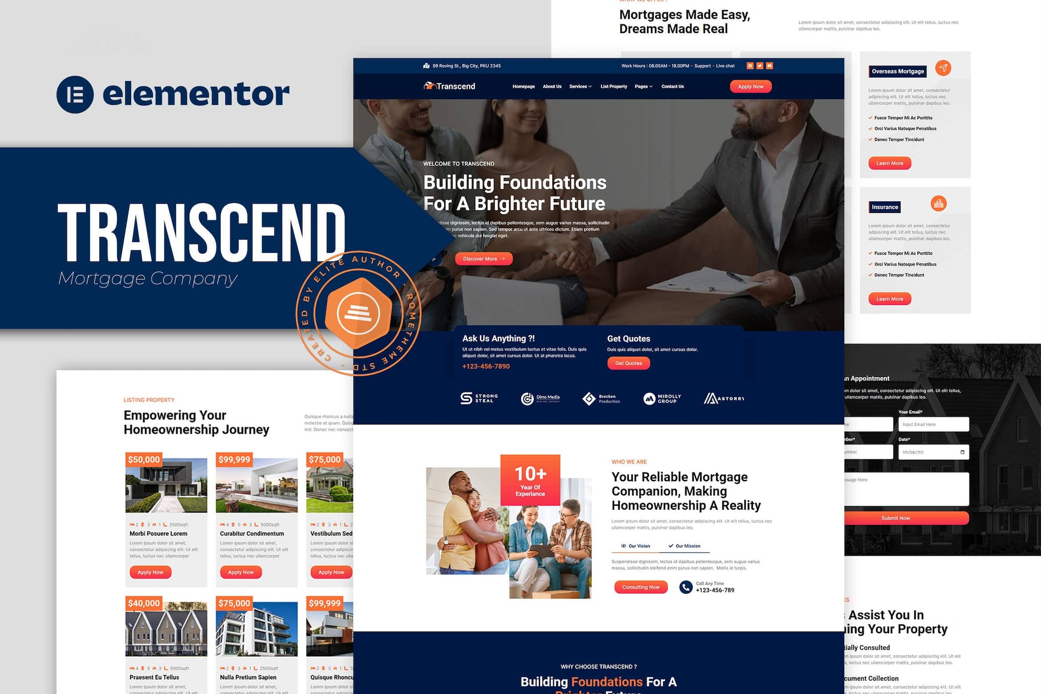 Transcend – Mortgage Lending Elementor Template Kit