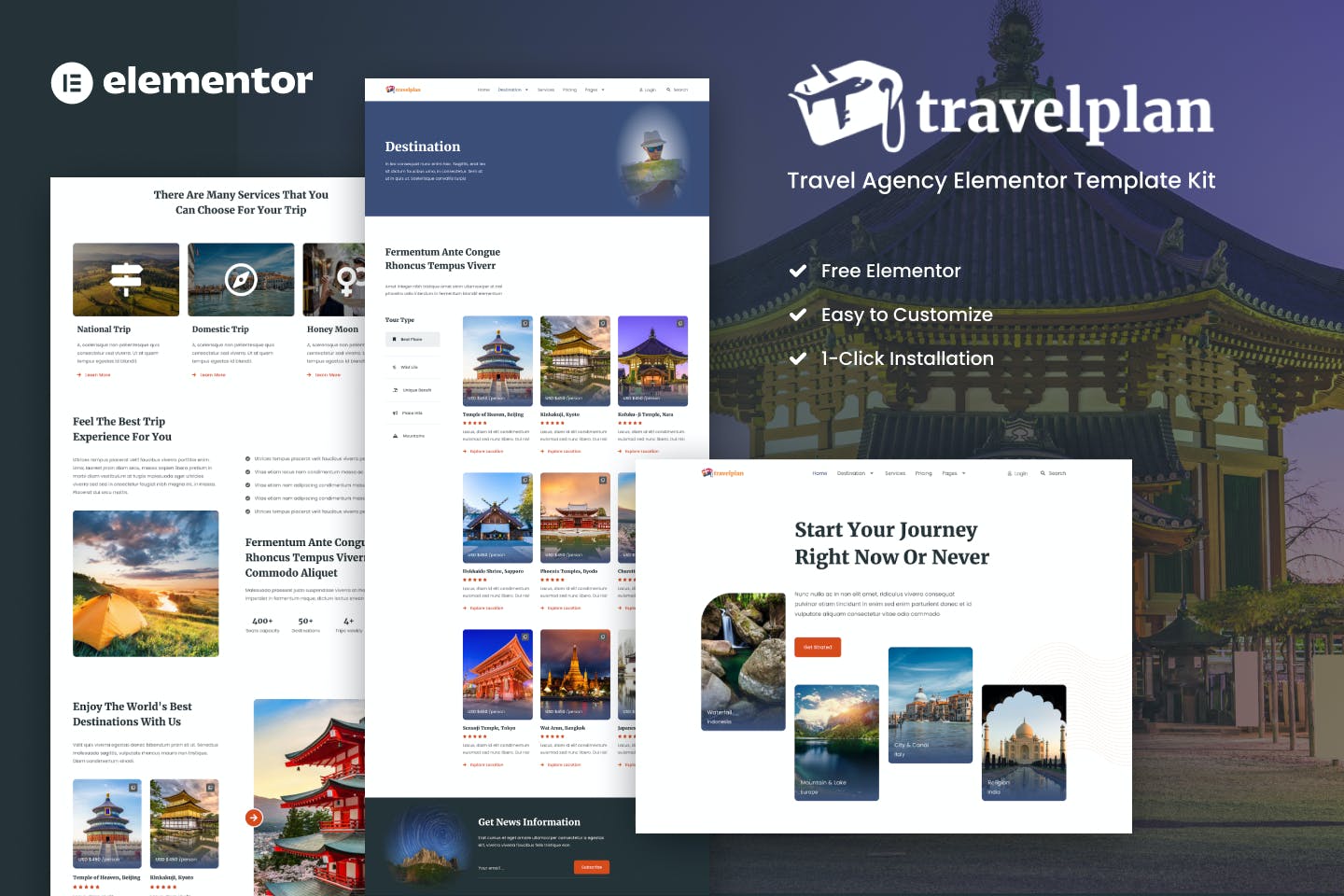 Travelplan –  Tour & Travel Agency Elementor Template Kits