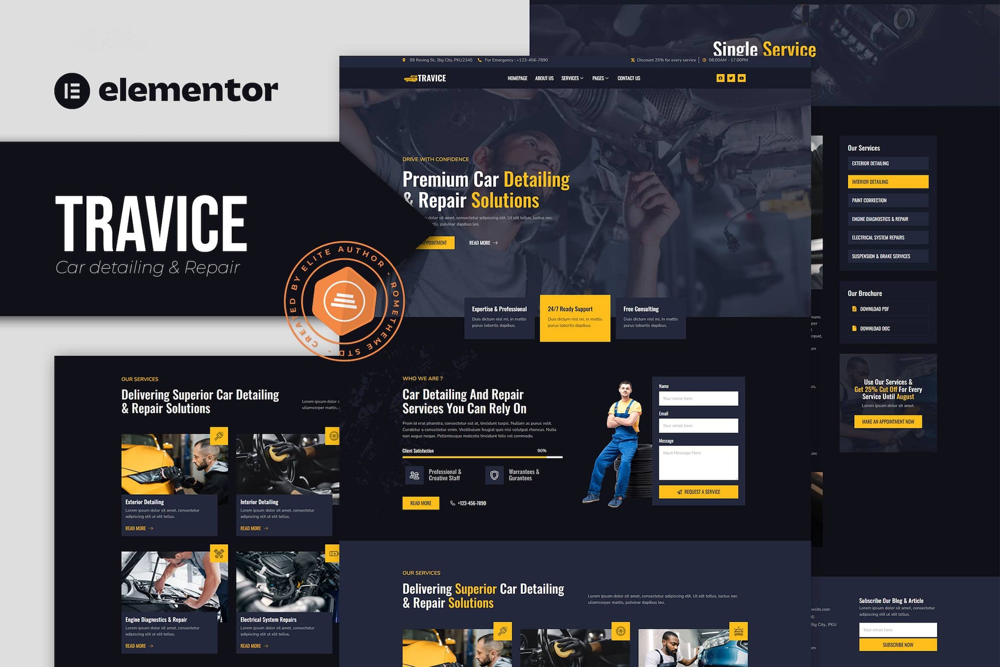 Travice – Car Detailing Service & Car Repair Elementor Template Kit