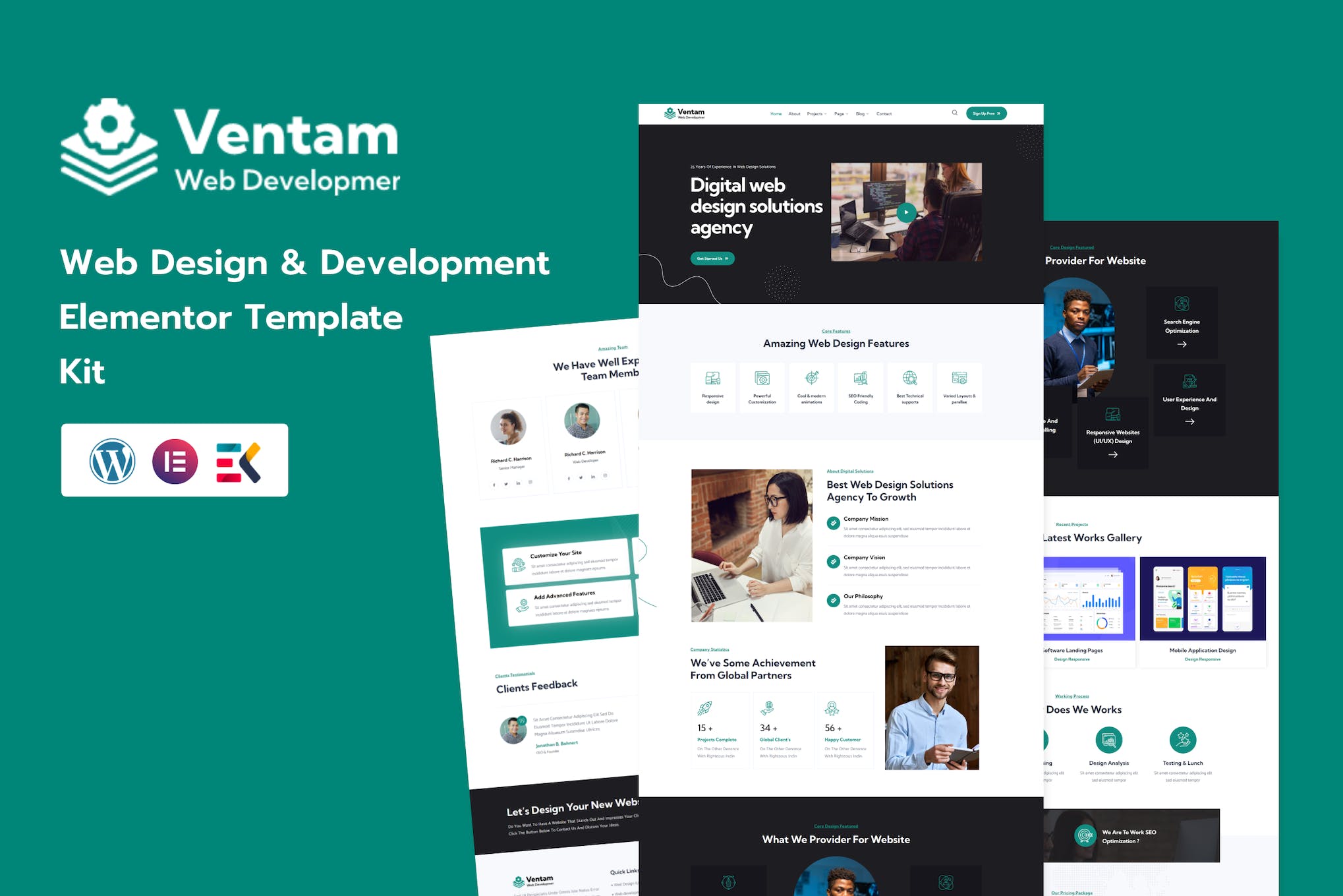 Ventam – Web Design Agency Elementor Template Kit