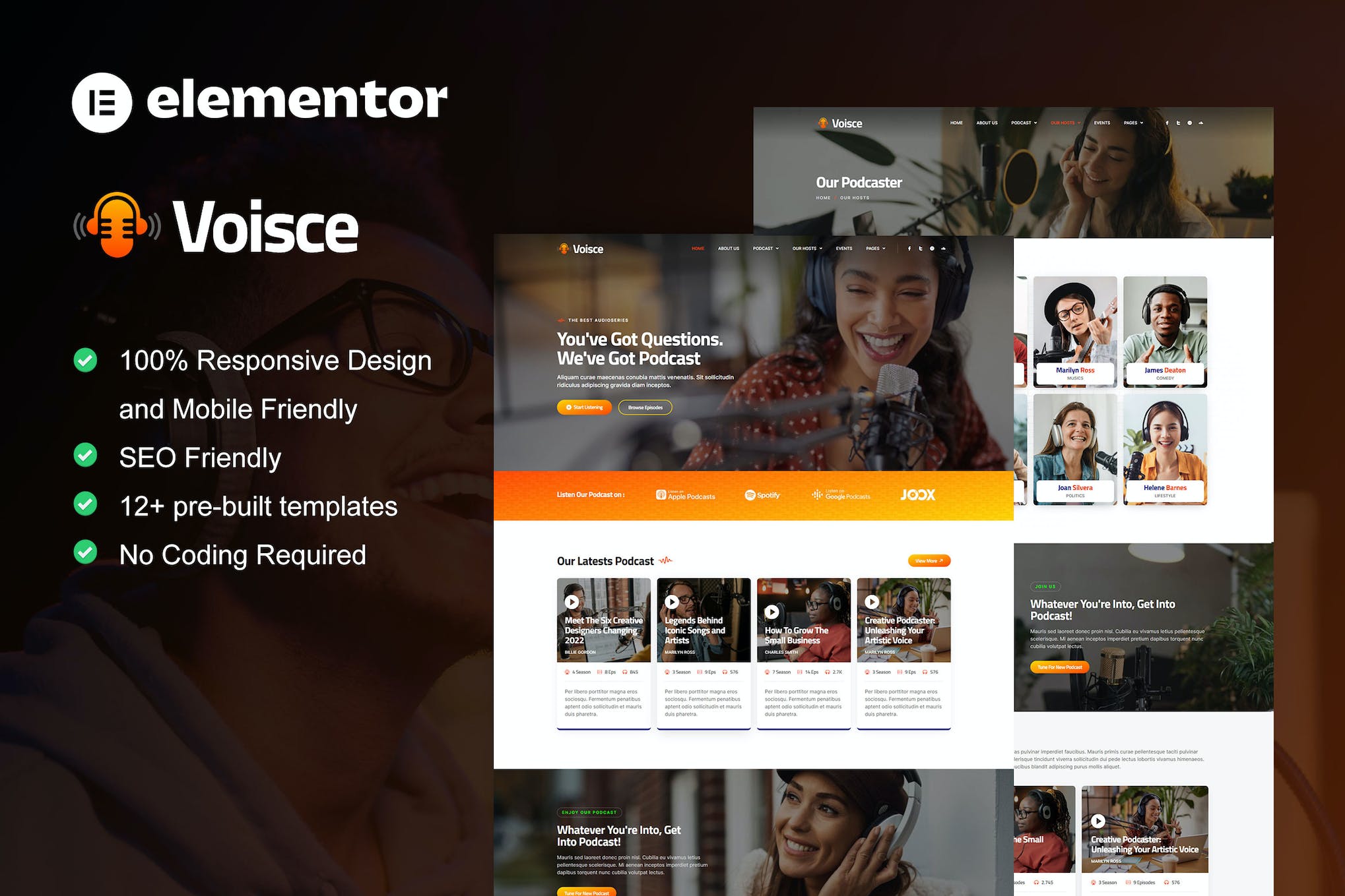 Voisce – Podcaster & Music Streaming Elementor Pro Template Kit