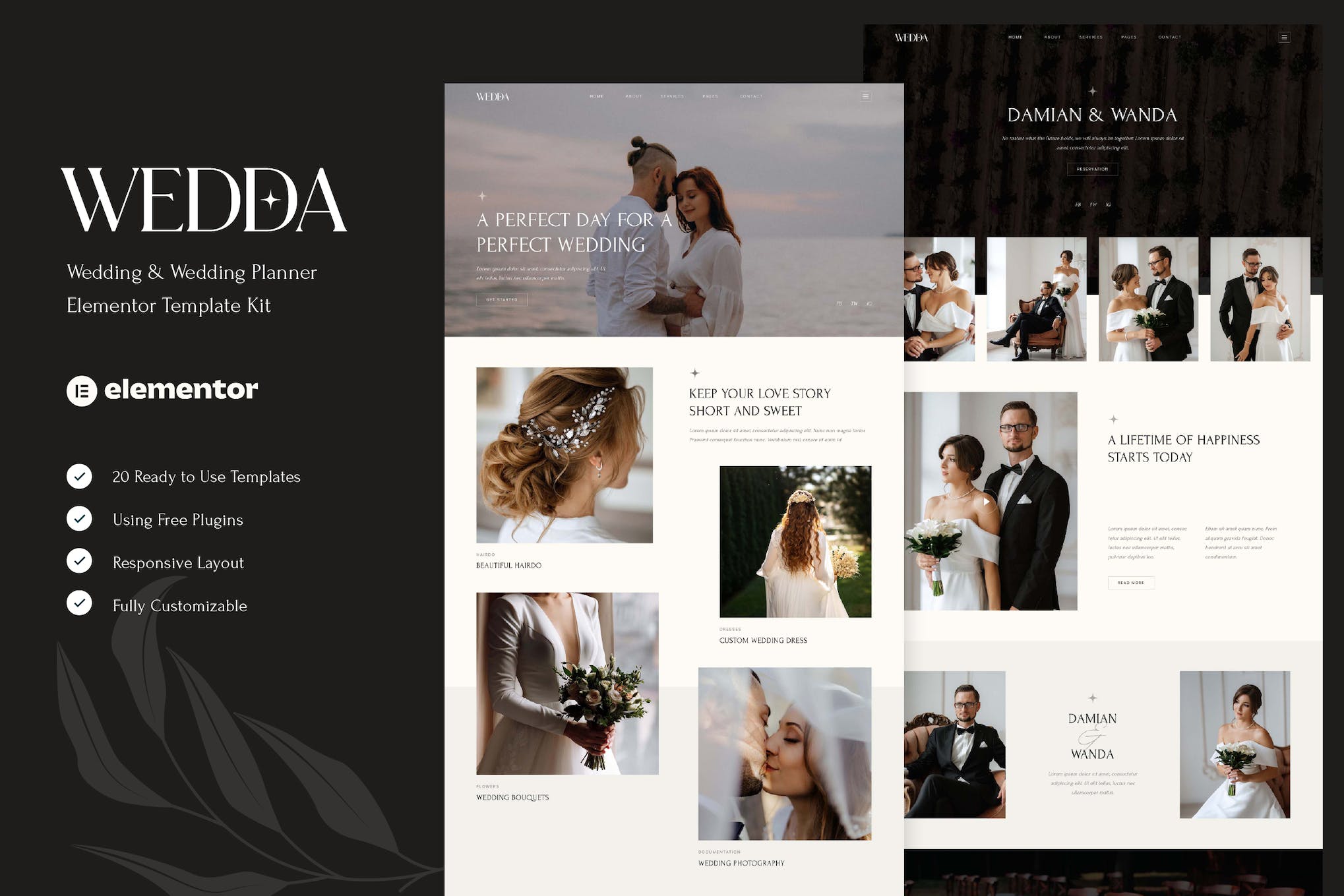 Wedda – Wedding & Wedding Planner Elementor Template Kit