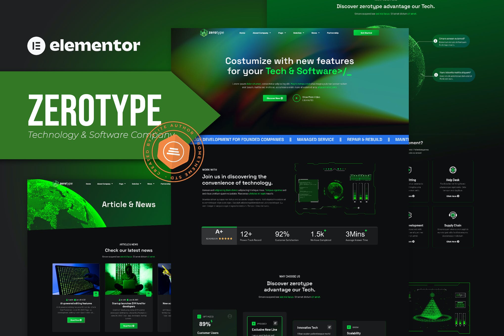 Zerotype – Technology & Software Company Elementor Template Kit