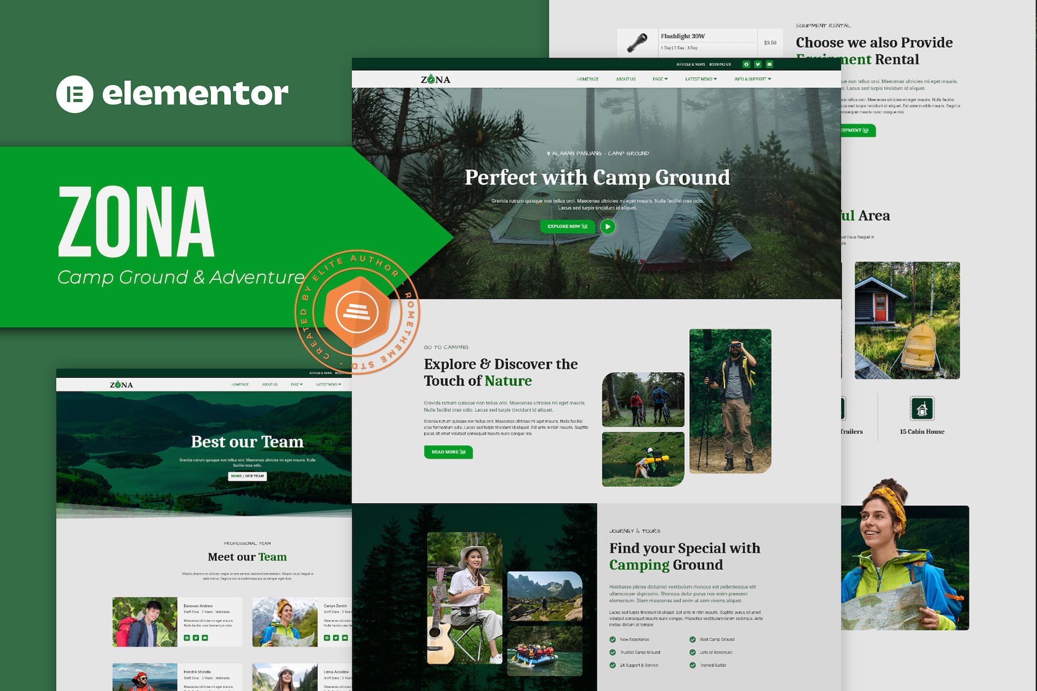 Zona – Camp Ground & Adventure Elementor Template Kit