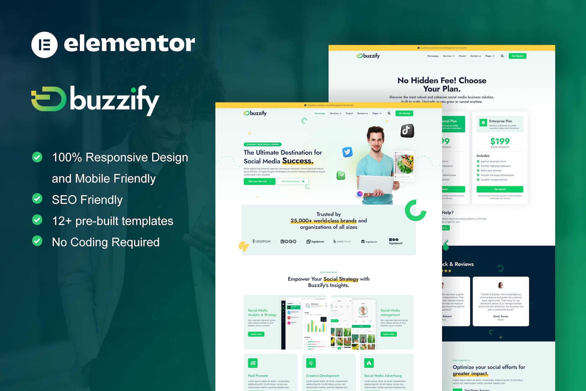 Buzzify – Social Media Marketing Agency Elementor Template Kit