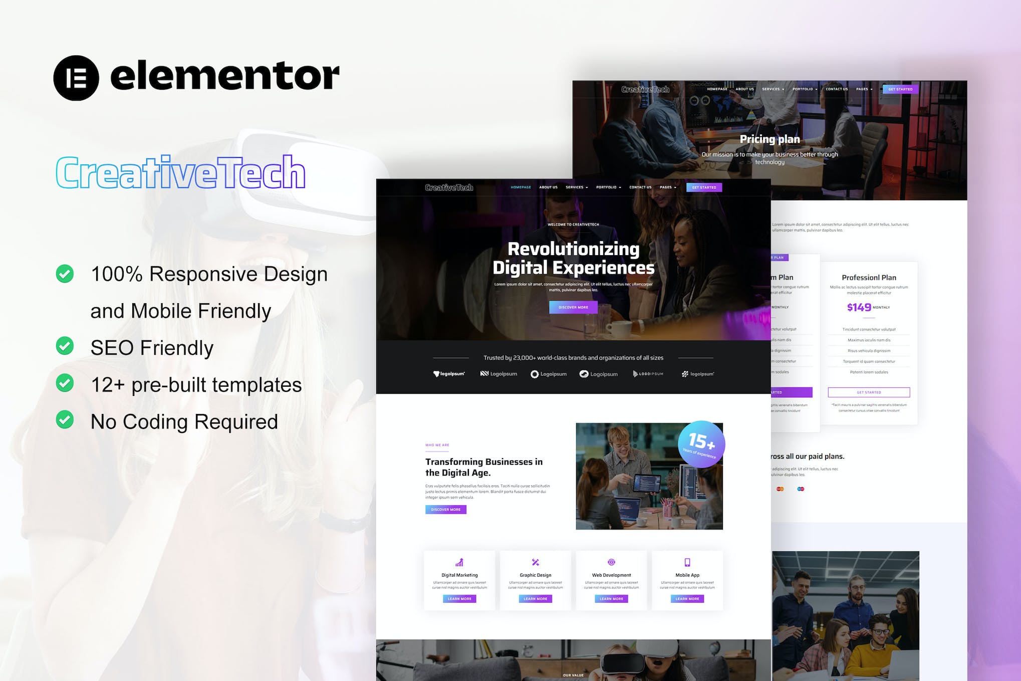 CreativeTech – Digital Marketing Agency Elementor Template Kit