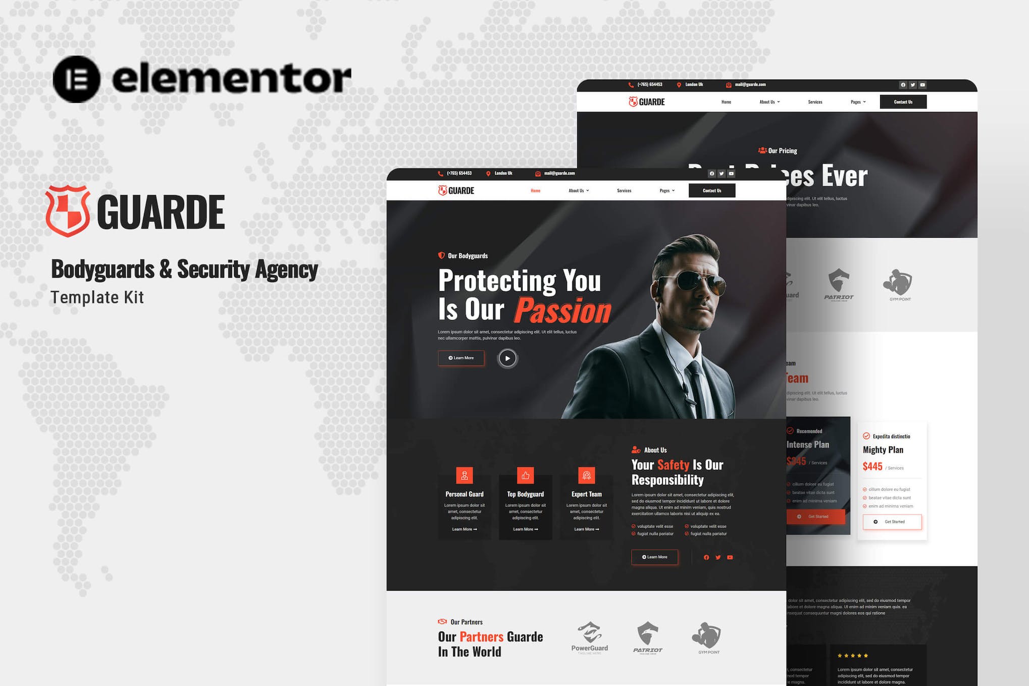 Guarde – Bodyguards & Security Agency Elementor Template Kit