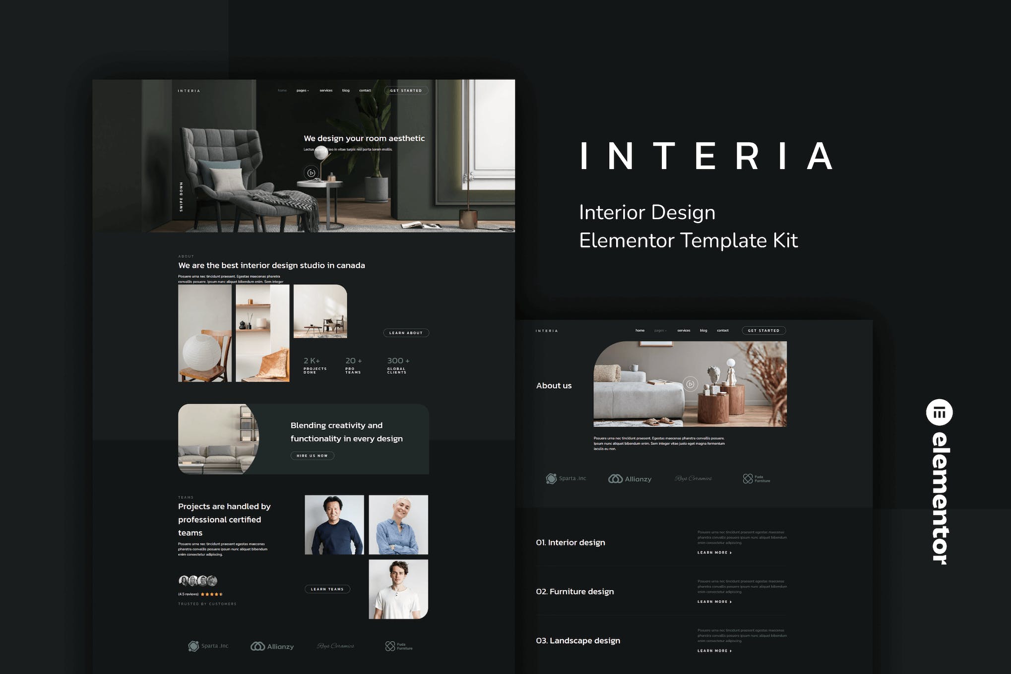 Interia – Interior Design Elementor Template Kit