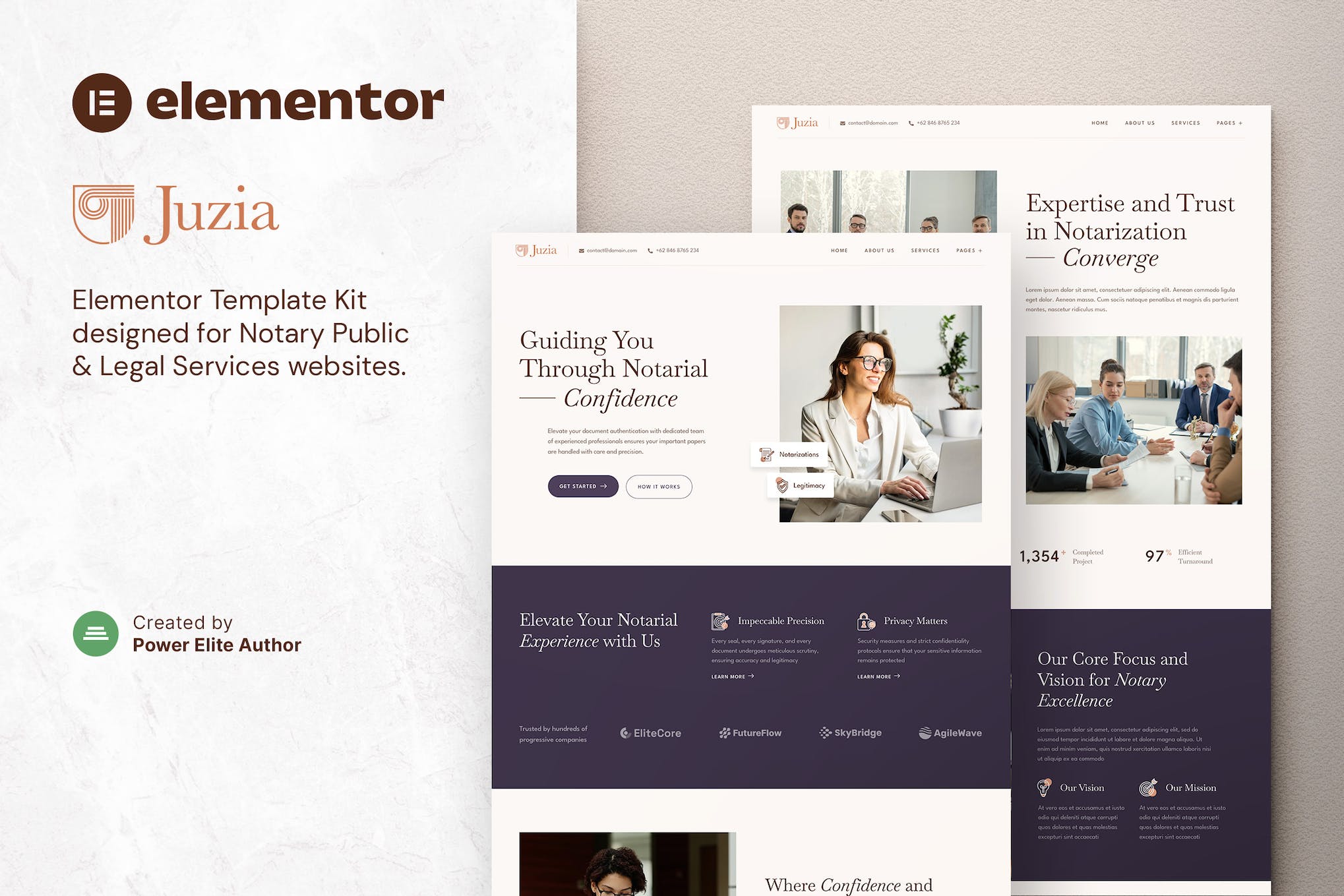 Juzia – Notary Public & Legal Services Elementor Template Kit