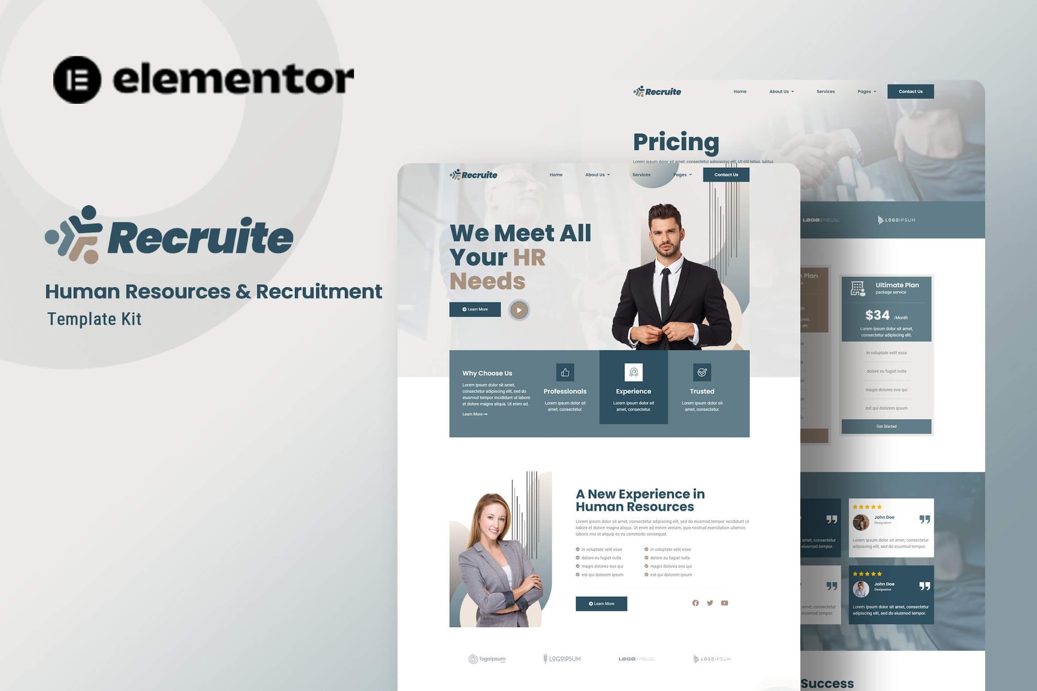 Recruite – Human Resources & Recruitment Elementor Template Kit