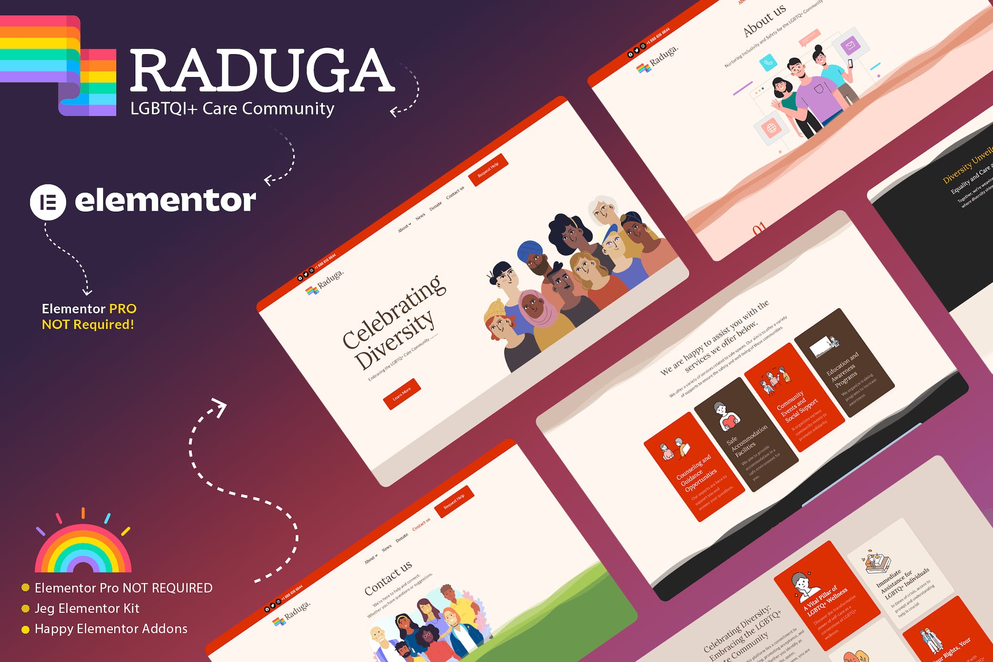 Raduga – LGBTQI+ Care Community Elementor Template Kit