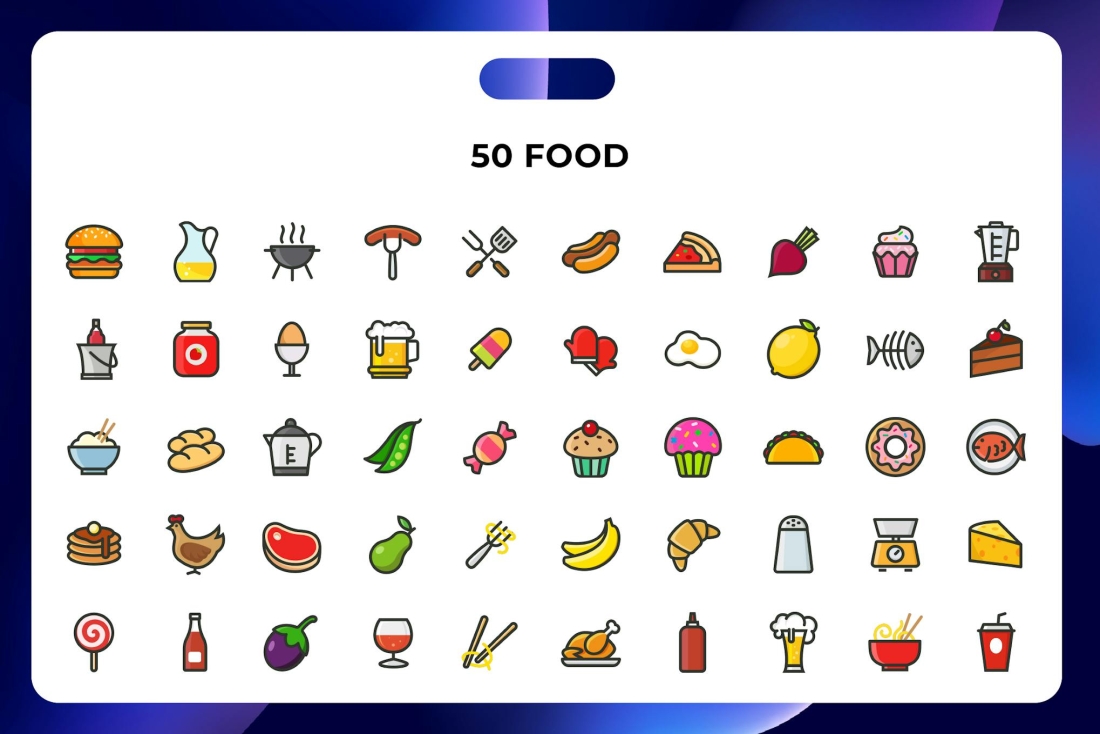 50 Food  Icons