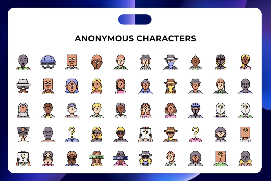 Anonymous Characters Icons