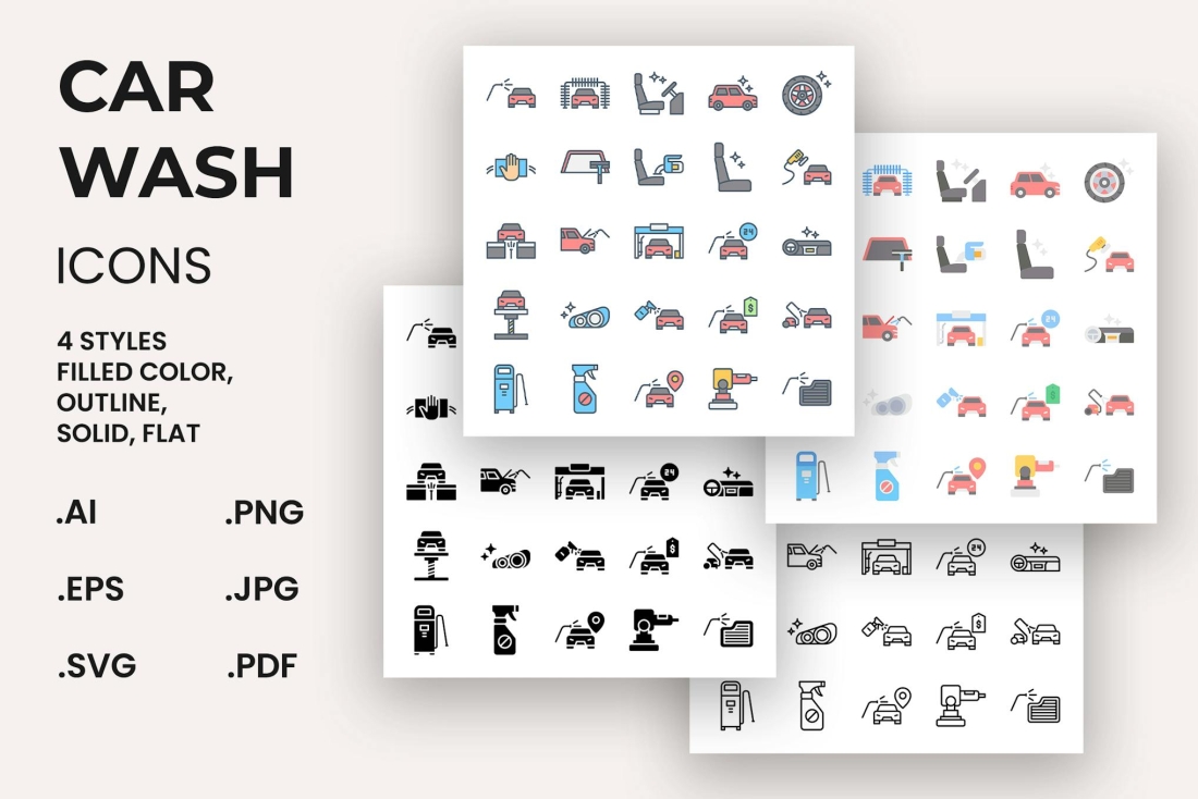 Car Wash Icons