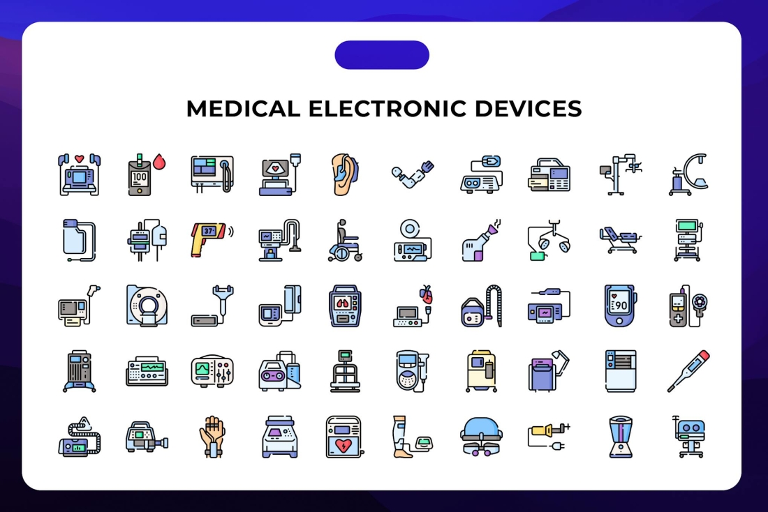 Medical Electronic Devices Icons