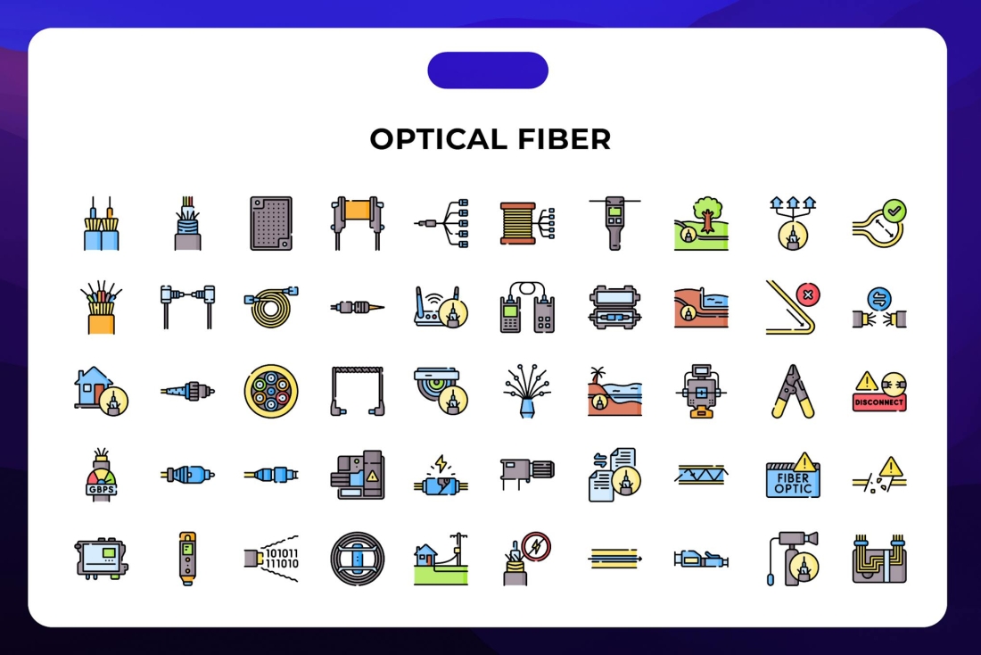 Optical Fiber Icons