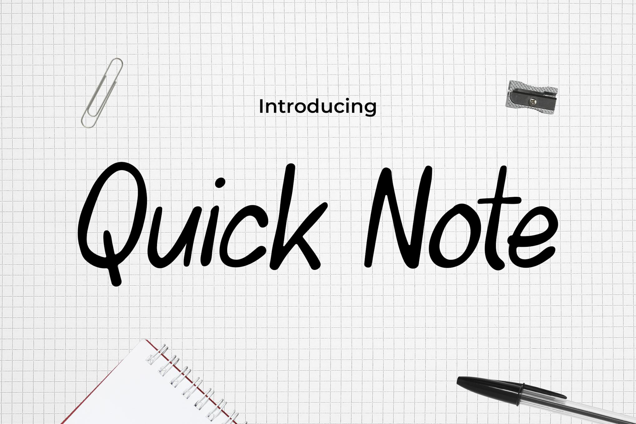 Quick Note – A Handwritten School Font