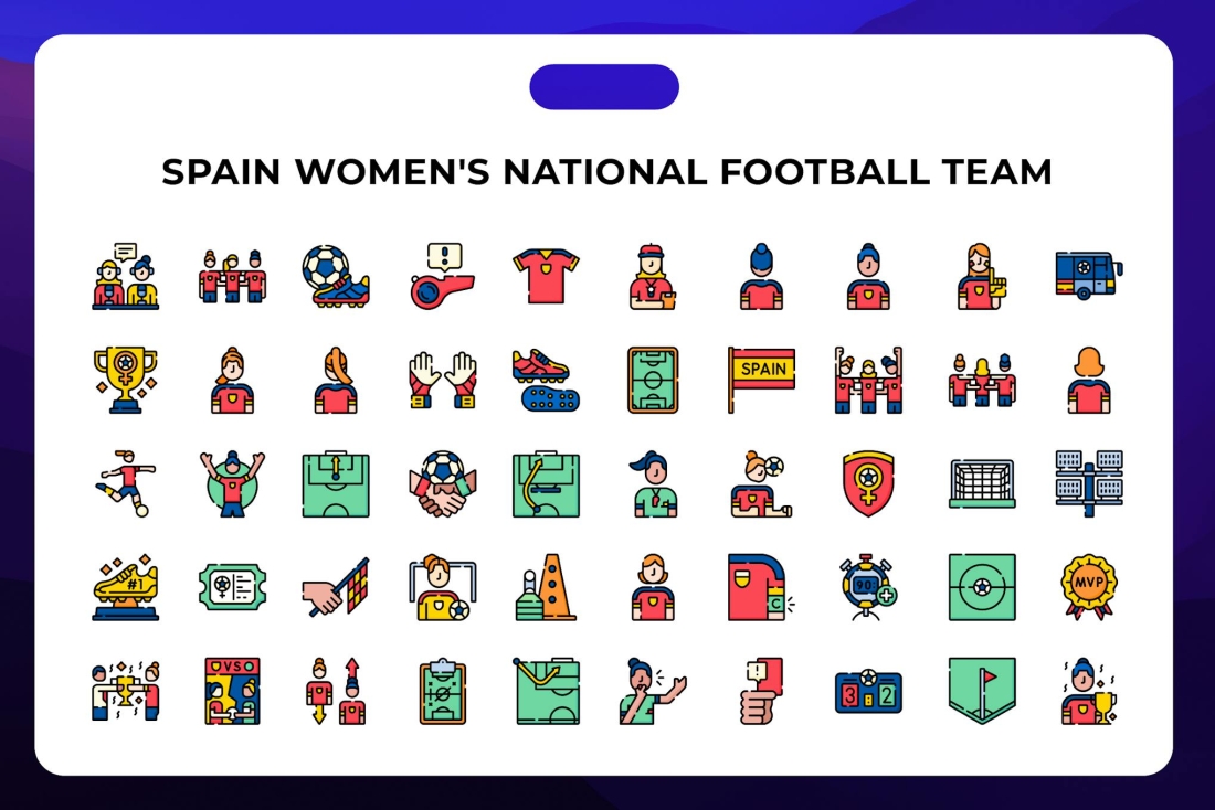 Spain Women's National Football Team Icons