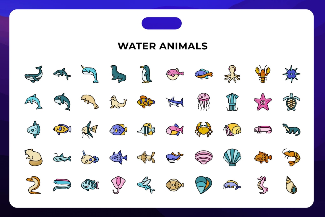 Water Animals Icons