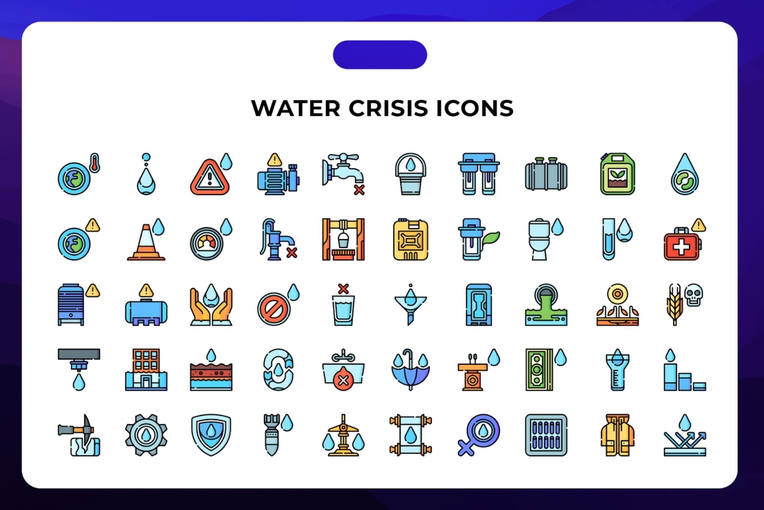 Water Crisis Icons