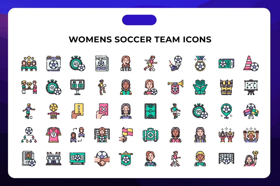 Womens soccer Team Icons