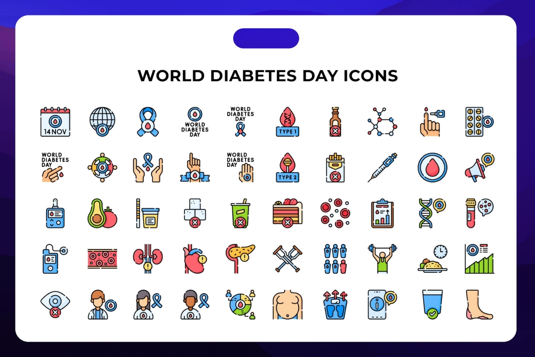 World Diabetes Day Icons