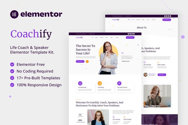 Coachify – Life Coach & Speaker Elementor Template Kit