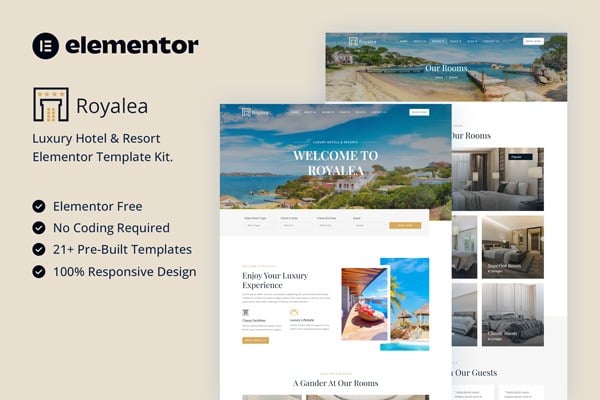 Royalea – Luxury Hotel & Resort Elementor Template Kit