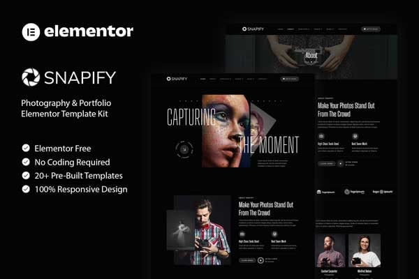 Snapify – Photography & Portfolio Elementor Template Kit