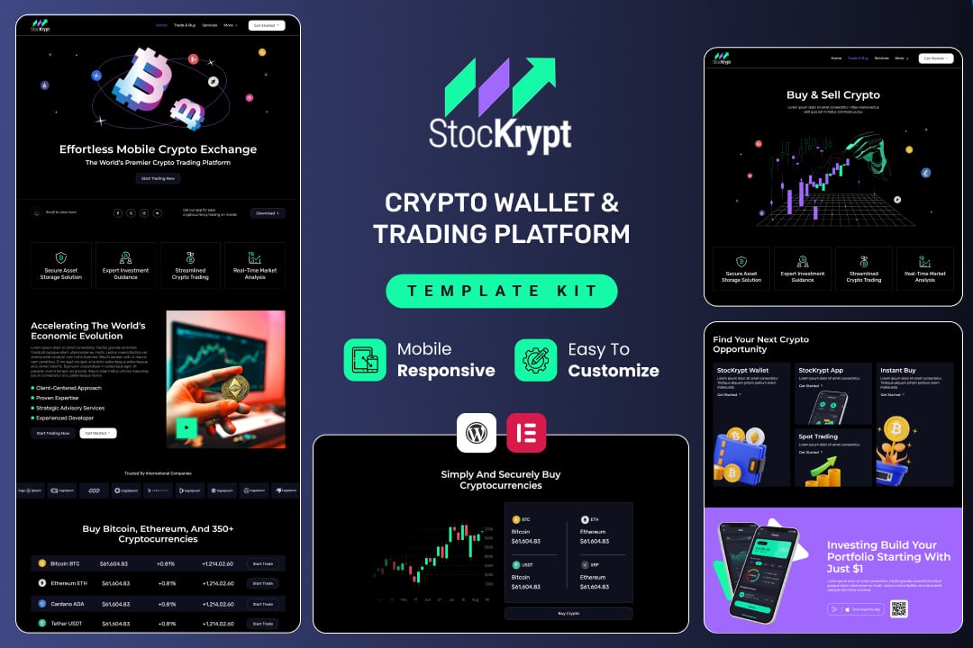 Stockrypt – Online Trading & Investment Elementor Template Kit