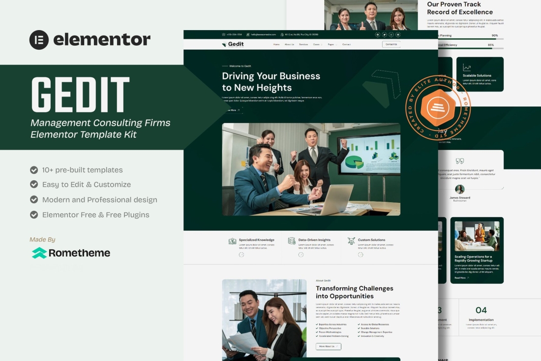 Gedit - Management Consulting Firms Elementor Template Kit