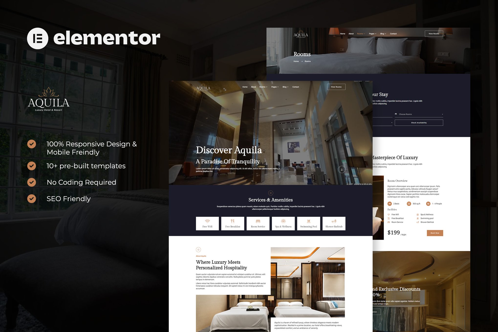 Aquila – Luxury Hotel & Resort Elementor Template