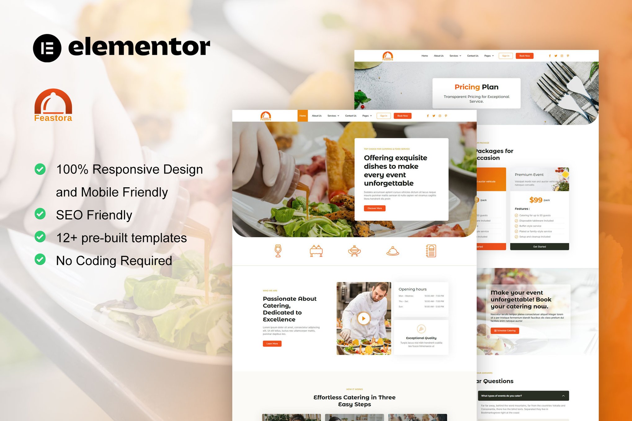 Feastora – Restaurant & Catering Service Elementor Template Kit