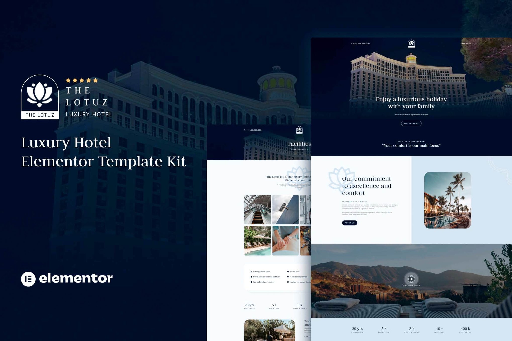 Lotuz – Luxury Hotel Elementor Template Kit