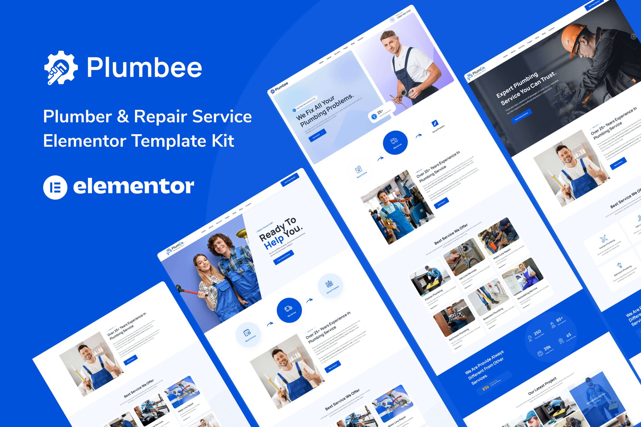 Plumbee – Plumber & Repair Services Elementor Template Kit